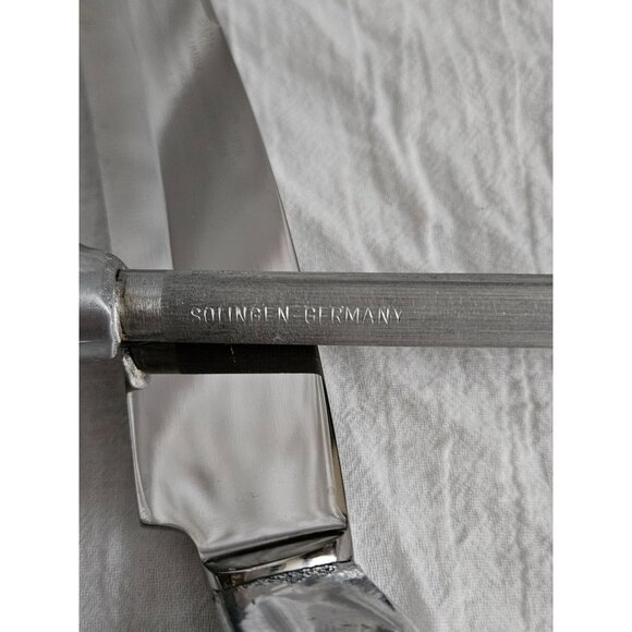 5 Piece Bruce Fox Design Turkey Handle Serving Set Fork Knife Spoon Honing Steel - Picture 10 of 14